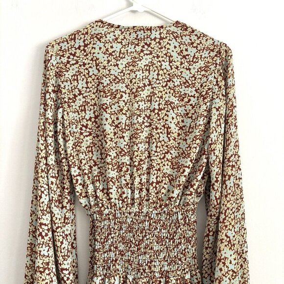 ALEXIS Esperanza Green Floral Crepe Jumpsuit Women’s XS Long Sleeve Wide Leg - Picture 9 of 10